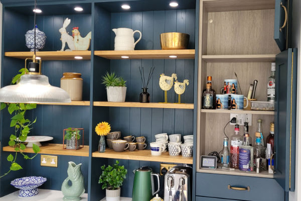 Custom Dresser & Oak Shelves